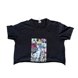 Taylor Swift The Era's Tour Black Short Sleeve Crop T Shirt Youth Size Medium - Picture 1 of 7