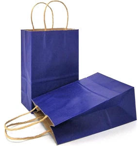 Gift Bags Navy Blue Kraft Paper Bags with Handles (8.2 X 5.9 X 3.1 In, 25 CT) - Picture 1 of 12