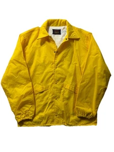 Chaqueta cortavientos vintage Pla Jac By Dunbrooke amarilla con botones a presión forrada para hombre M’s - Imagen 1 de 14