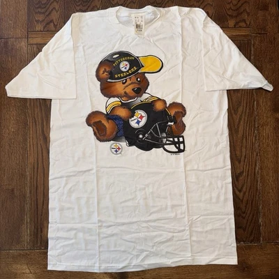 Camiseta De Colección Pittsburgh Steelers XXL Alta Años 90’s Oso de Peluche Acantilado Engle Día del Juego Foto 1 de 4