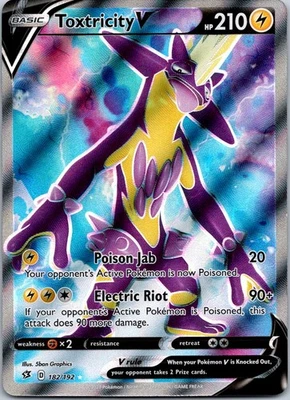 Holo Foil Toxtricity V (Full Art) 182/192 Ultra Rare SWSH02: Rebel Clash - Image 1 of 2