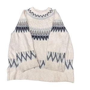 Earth Music & Ecology Pullover Damen Large creme Fair Isle nordisch warm Pulli - Bild 1 von 4