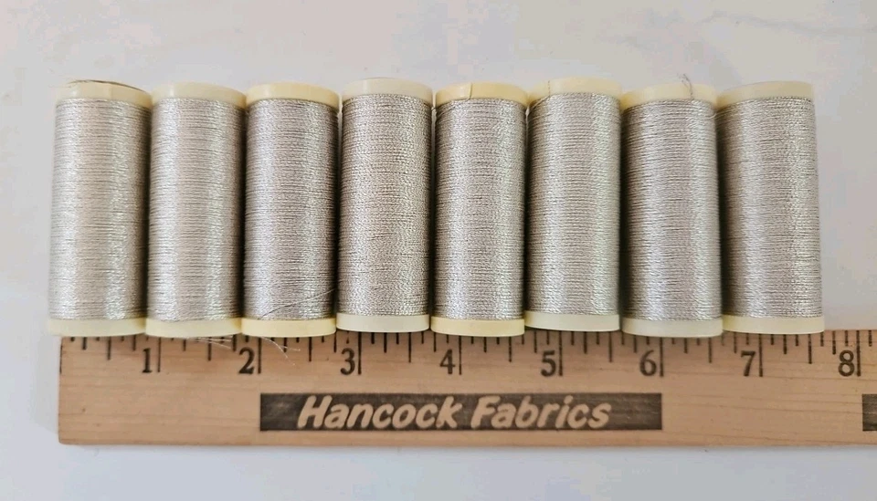 LOT OF 8 DMC Fil Argent a Broder Metallic Embroidery Thread 40m Japan SILVER - Image 1 of 3