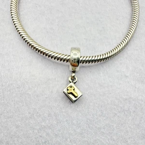 Pandora Two Tone Small Bible Dangle Charm Faith Belief Prayer Jewelry Accessory - Picture 1 of 5