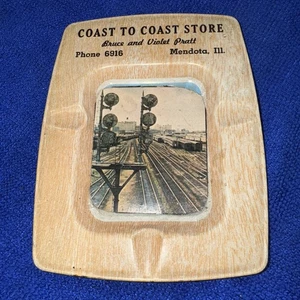 Vintage Advertising Metal Ashtray Coast To Coast Mendota Illinois 4 Digit Phone - Picture 1 of 12