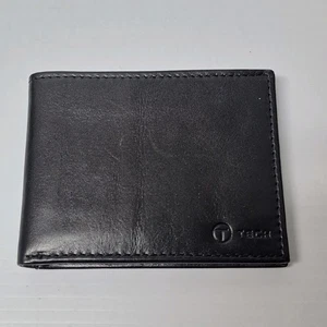 T Tech Tumi schwarze Herren-Geldbörse aus Leder mit Doppelfaltung minimalistisches Kartenetui - Bild 1 von 9