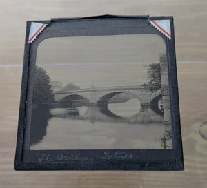 1930s Glass Magic Lantern Slide - The Bridge, Totnes - Picture 1 of 3