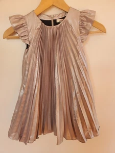 JEAN PAUL GAULTIER SILVER METALLIC PLEATED DRESS GIRLS SIZE 4 - Picture 1 of 6