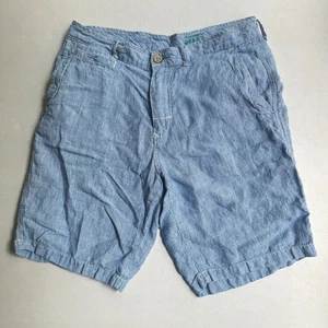Tommy Bahama Relax Chino Shorts Mens 32 Blue White Striped 100% Linen Vacation - Picture 1 of 8