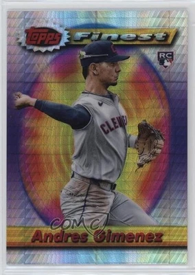 2021 Topps Finest Flashbacks Prism Refractor /35 Andres Gimenez #85 Rookie RC - Image 1 of 2