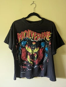 Vintage Wolverine 1993 Marvel Comics T Shirt Made In USA Size Large CROPPED  - Imagen 1 de 7