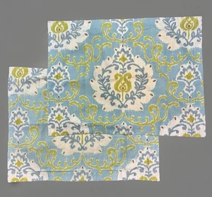 Set 2 federe copricuscini POTTERY BARN Joyce Ikat cotone lino misura standard - Foto 1 di 8