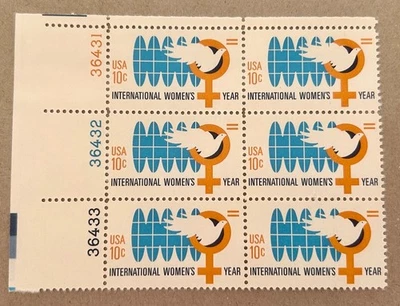 Scott #1571 International Women's Year, 1975 US 10¢  Block of 6, MNH/OG, VF/XF - Image 1 of 2