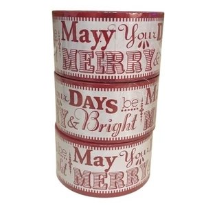 3~Fantastico quello! Nastro da imballaggio decorativo design natalizio allegro e luminoso rosso e bianco - Foto 1 di 4