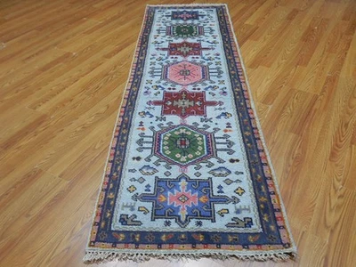 Alfombra turca Oushak, alfombra moderna multicolor, alfombra bohemia hecha a mano 2,6 x 8,1 pies Foto 1 de 4