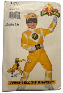 Butterick Sewing Pattern 3676 Yellow Power Ranger Halloween Costume Kids S-L UC - Picture 1 of 8