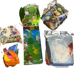 Mario Birthday Party Supplies Balloons Cake Topper Banner Table Cloth NEW - Picture 1 of 12