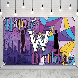 5x3 ft Wednesday Birthday Banner Background for Wednesday Birthday Backdrop - Picture 1 of 5