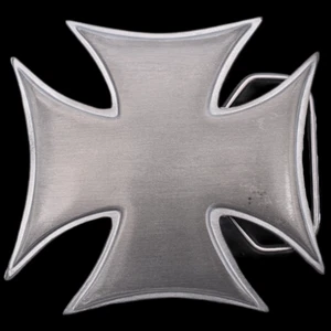 Iron Cross Cutout Biker Punk Metal 1% Belt Buckle - Picture 1 of 4
