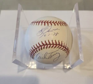 Mike Torrez Bucky Dent Doble Firmado Autografiado Béisbol New York Yankees  - Imagen 1 de 4