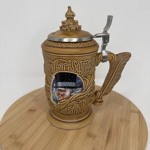 Taza de cerveza vintage 1996 Avon A Christmas Carol Scrooge Stein con tapa rara única - Imagen 1 de 15