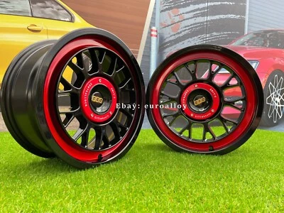 4 X 15 Pouces Roues Noires+Rouges Style CH-R: S'adapte Pour Audi Volkswagen - Photo 1/4