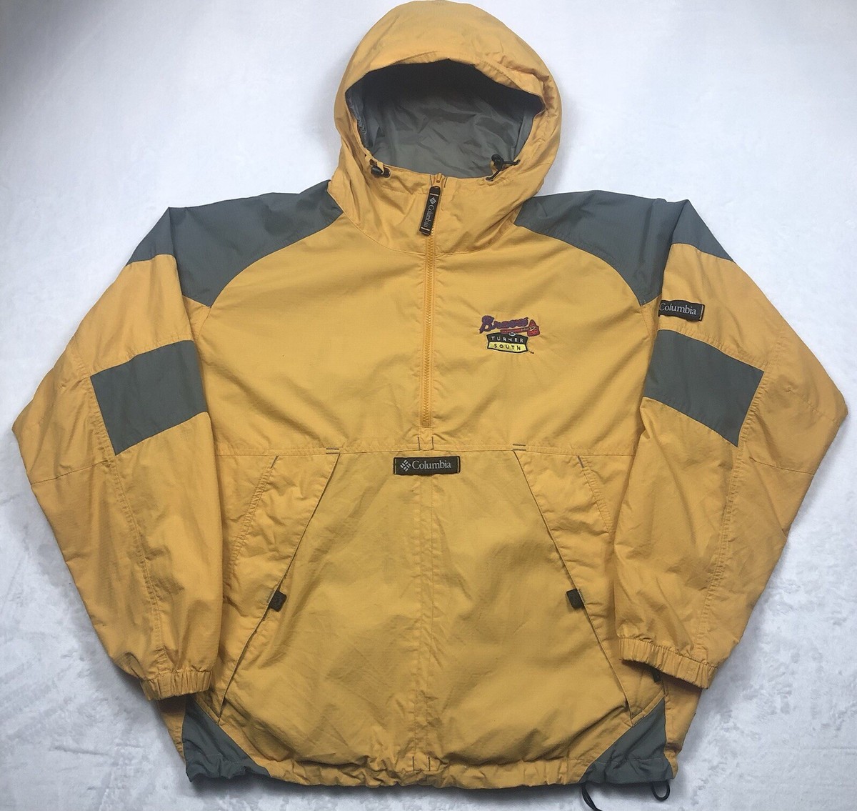 ジャケット・アウター L Tan 98SS Columbia Button Nylon Anorak Columbia Mens Flash Challenger Sun Protection Windbreaker