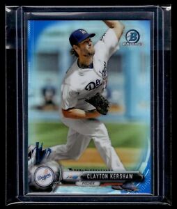 2017 Bowman Chrome Blue Refractor #93 Clayton Kershaw 129/150 Dodgers