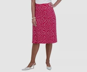 Kasper Women's Red Ity Dot-Print A-Line Pull-On Skirt Size XL - Picture 1 of 1