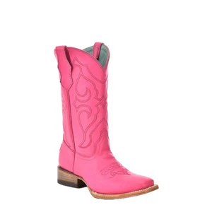 Corral Girl's Embroidery Square Toe Fuchsia Leather Boots T0166 - Picture 1 of 12
