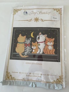 Joy Sunday Cross Stitch Kit -  Five Kittens KB043 - Picture 1 of 3