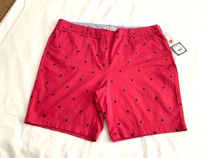 Cambridge Dry Goods Women's Shorts Sz 20W Rose Pink wNavy Embroidered Stars NWT - Picture 1 of 8
