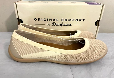 NEW Original Comfort by Dearfoams Women's Flat Ballet Shoes - SIZE 7, 8, 9 Cream - Image 1 of 4