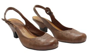 Clarks Talons Femmes UK 5.5 Cuir Bout Rond Boucle Marron - Photo 1/13