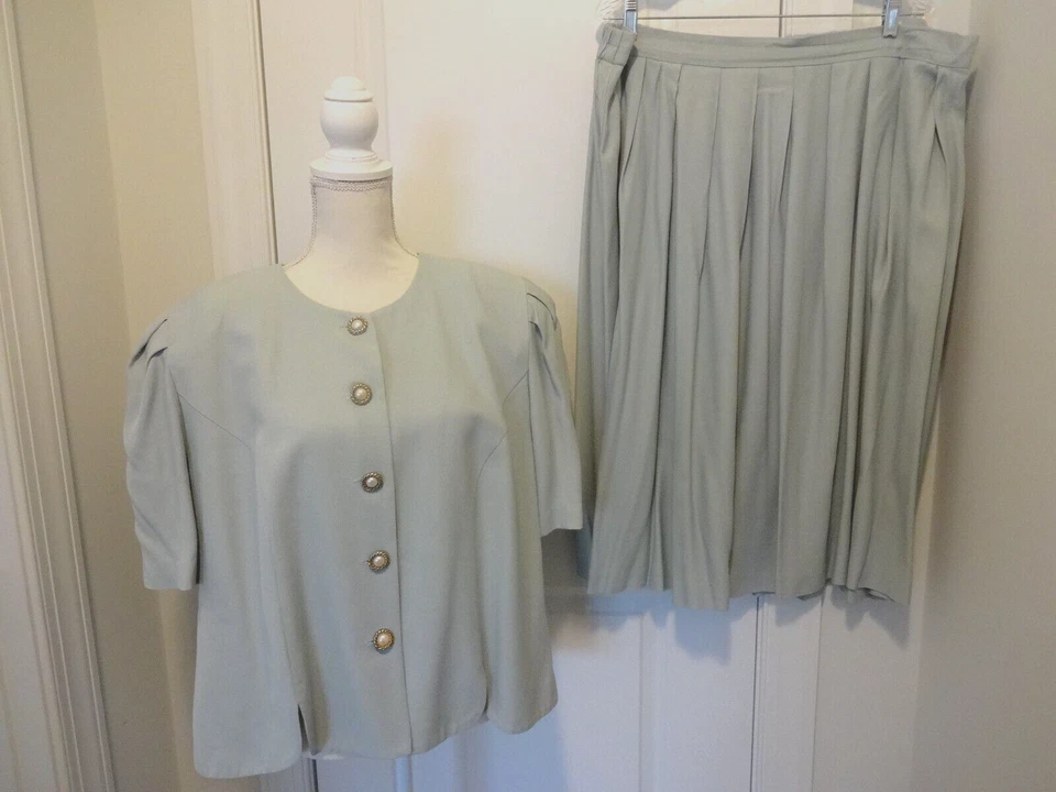 JESSICA HOWARD MUJER 22 Chaqueta y Falda Traje Verde Como Nuevo De Colección Foto 1 de 4