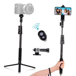 Soporte de trípode extensible para selfies de 54" con adaptador de montaje obturador remoto G9V0 - Imagen 1 de 11