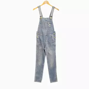 Carhartt WIP Womens Denim Bib Overall Blue XS Tapered - Picture 1 of 13