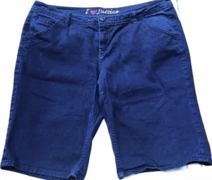 Justice Navy Blue Shorts Size 16 1/2 Plus - Picture 1 of 2