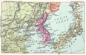 Korea - Map of the Korean Peninsula - Russo Japanese War - Picture 1 of 2