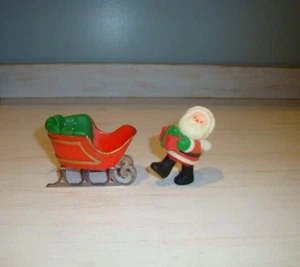 1980 Hallmark Merry Miniatures Sleigh and Santa Claus Figurines - Picture 1 of 7