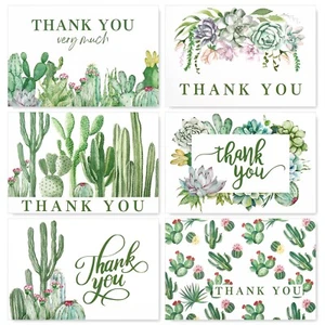 AnyDesign Cactus Thank You Cards 36 Pack Watercolor Succulent Note Cards with... - Picture 1 of 7
