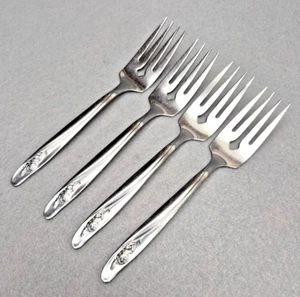 Juego de 4 tenedores de ensalada Roseanne Oneida personalizados de acero inoxidable - Imagen 1 de 11