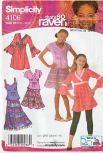 Simplicity 4106 ©2006 THAT'S SO RAVEN Skirt, Pants, Top, Size 8.5"-16.5", FF - Picture 1 of 2