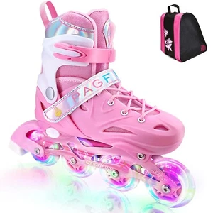Adjustable Inline Skates for Boys Girls, Roller Single Flash Blades Skates fo... - Picture 1 of 7