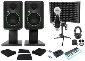 Mackie CR4.5BT Studio Monitors Recording Kit+Interface+Controller+Mic+Headphones - Picture 1 of 12