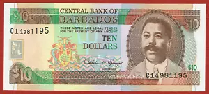 CENTRAL BANK OF BARBADOS ND(1995) $10 SIGNATURE C.M. SPRINGER (PICK#48) CH CU - Picture 1 of 2