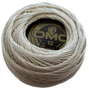 DMC Coton Perle 12 Ecru Thread Ball 10g France Embroidery and Crochet 129m - Picture 1 of 4