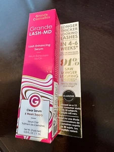 Grande LASH-MD LASH Enhancing Serum - CLEAR - .03FL OZ 1ML NEW IN BOX 6WK SUPPLY - Picture 1 of 3