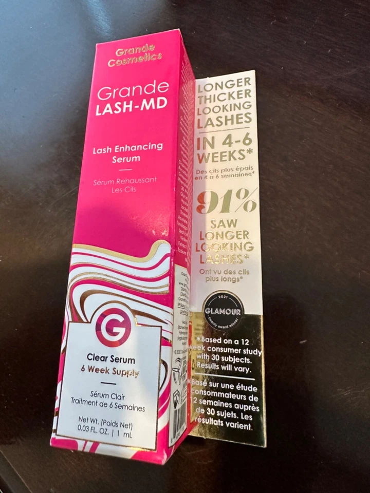 Grande LASH-MD LASH Enhancing Serum - CLEAR - .03FL OZ 1ML NEW IN BOX 6WK SUPPLY - Image 1 of 3