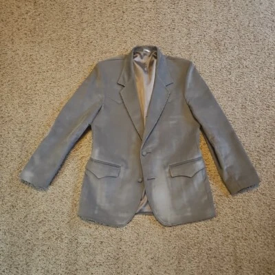 Pioneer Wear Blazer 42R Corduroy Elbow Patch Rancher Jacket ROCKABILLY Gray - Image 1 of 4